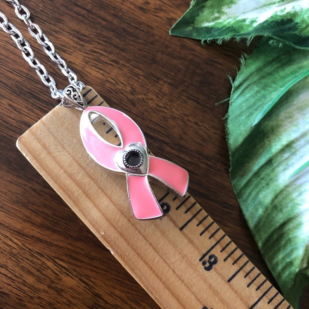 Pink Ribbon Glass Magnifying Necklace